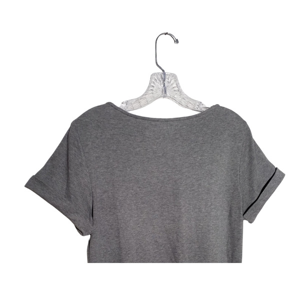 Theory Gray Layered Short Sleeve Cotton Pullover Top Women’s Small - Picture 4 of 6